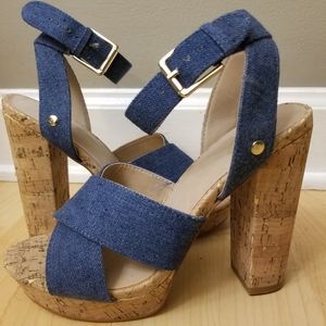 Mix  No 6 Denim High heels.  Never worn.